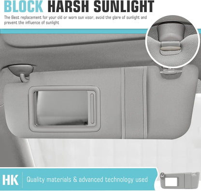 for 2009-2016 Toyota Venza with Sunroof Left Driver Side Sun Visor SunVisor 74320-0T021-A1 (Gray)